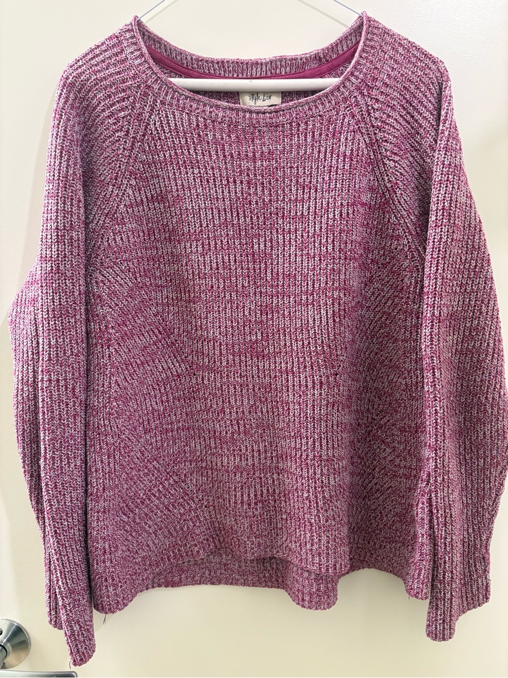 Style & Co. Purple & Pink Marled Knit. Sweater. Size L.